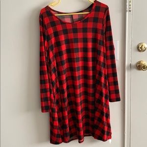 BNWT XL Boutique buffalo plaid tunic